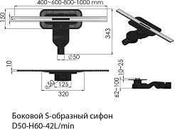 BERGES Wasserhaus Душевой лоток Simpel 600 090111 хром матовый – фотография-10